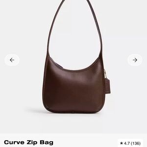 Coach Brown Leather Curve Shoulder Bag
